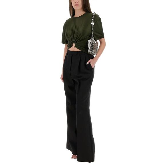 PACO RABANNE Draped Wrap T-Shirt Women GREEN T-Shirts & Tops